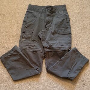 Boy Scout green cargo pants with detachable pant legs